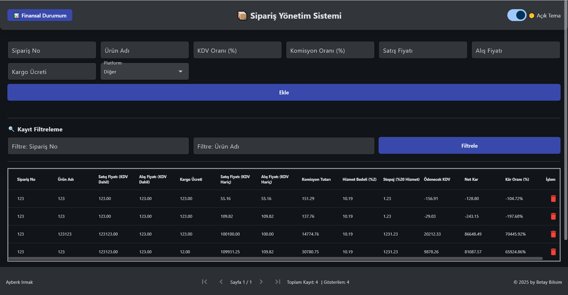 CRM Dashboard
